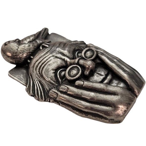 1995 Carruth Pewter Bird Watcher Brooch Pin, Signed E166 - Picture 2 of 9